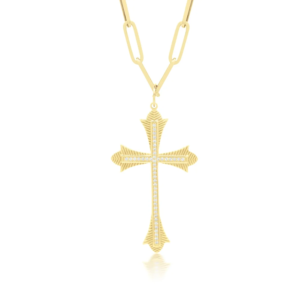 Gold cross necklace for women