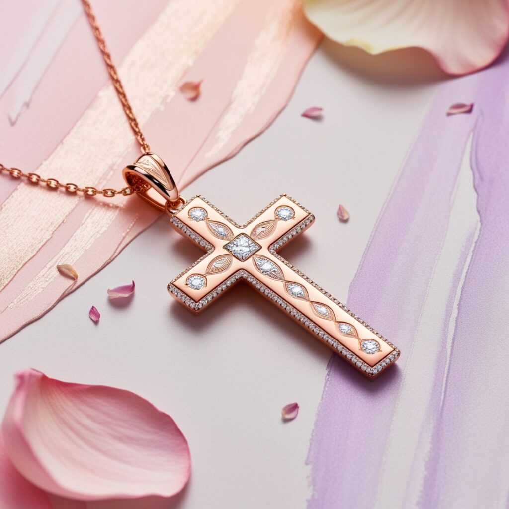 gold cross necklace for women