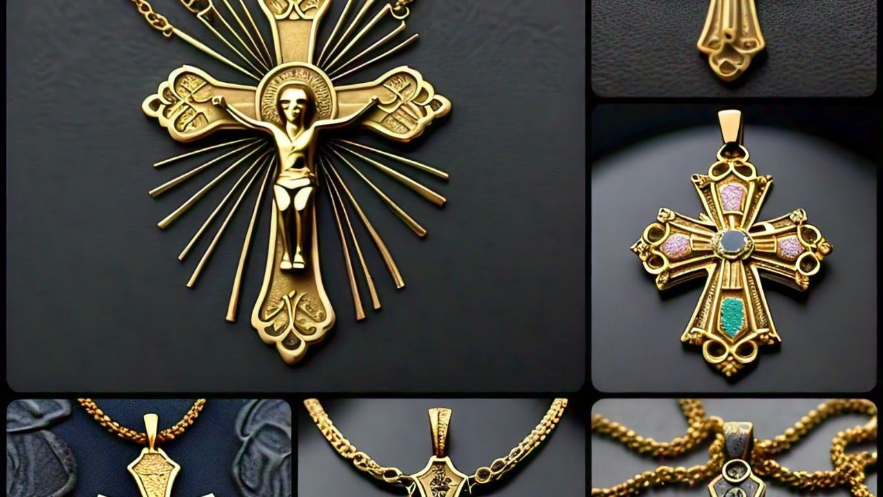 Faith Meets Strength: Masculine 14k Gold Crucifix Pendant for Men